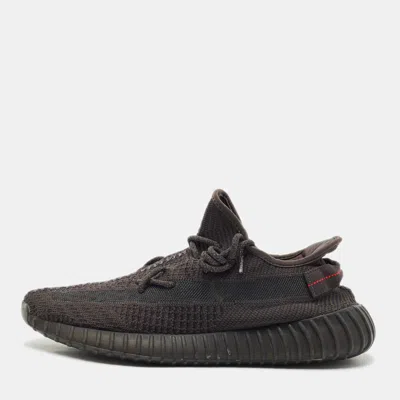 Pre-owned Yeezy X Adidas Black Mesh Boost 350 V2 Mono Cinder Sneakers Size 46