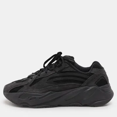 Pre-owned Yeezy X Adidas Black Suede And Mesh Boost 700 "vanta" Low Top Sneakers Size 40 2/3