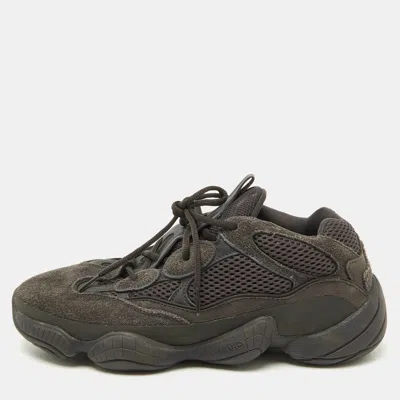 Pre-owned Yeezy X Adidas Black Suede And Mesh Yeezy 500 Utility Black Sneakers Size 45 1/3