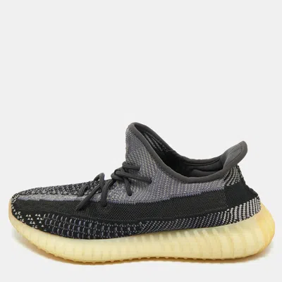 Pre-owned Yeezy X Adidas Black/blue Knit Fabric Boost 350 V2 Carbon Sneakers Size 43 1/3