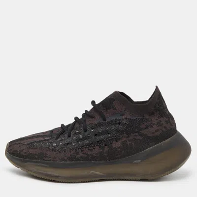 Pre-owned Yeezy X Adidas Black/brown Knit Fabric Boost 380 Onyx Rf Sneakers Size 44 2/3