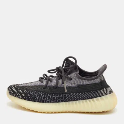 Pre-owned Yeezy X Adidas Black/grey Knit Fabric Boost 350 V2 Carbon Sneakers Size 42