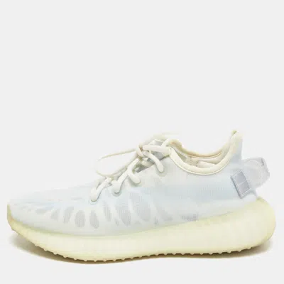Pre-owned Yeezy X Adidas Blue Mesh Boost 350 V2 Mono Ice Sneakers Size 38