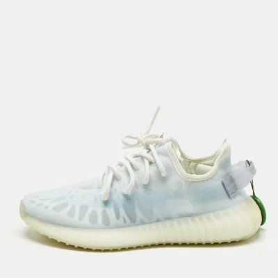 Pre-owned Yeezy X Adidas Blue Mesh Boost 350 V2 Mono Ice Sneakers Size 39 1/3