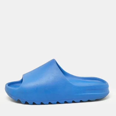 Pre-owned Yeezy X Adidas Blue Rubber Azure Slides Size 44.5