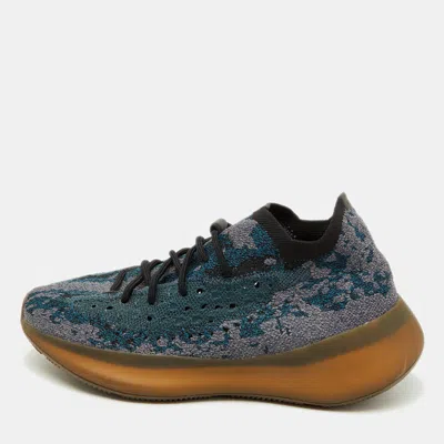 Pre-owned Yeezy X Adidas Blue/grey Knit Fabric Boost 380 Covellite Low Top Sneakers Size 43 1/3