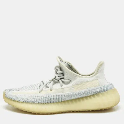 Pre-owned Yeezy X Adidas Blue/white Knit Fabric Boost 350 V2 Cloud White (non-reflective) Sneakers 42