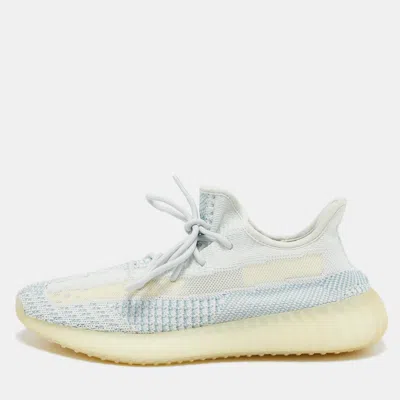 Pre-owned Yeezy X Adidas Blue/white Knit Fabric Boost 350 V2 Cloud White (non-reflective) Sneakers 42 2/3