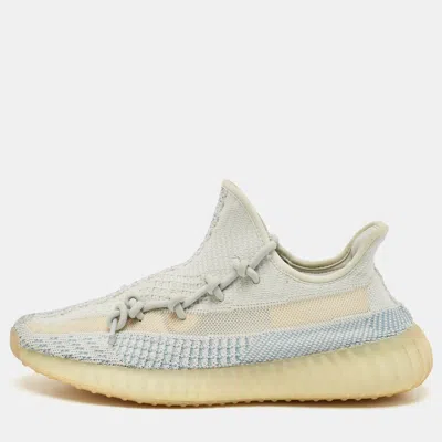 Pre-owned Yeezy X Adidas Blue/white Knit Fabric Boost 350 V2 Cloud White (non-reflective) Sneakers 43 1/3