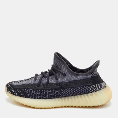Pre-owned Yeezy X Adidas Boost 350 V2 Asriel Carbon Size 38 2/3 Black Knit Fabric Low Top Sneakers