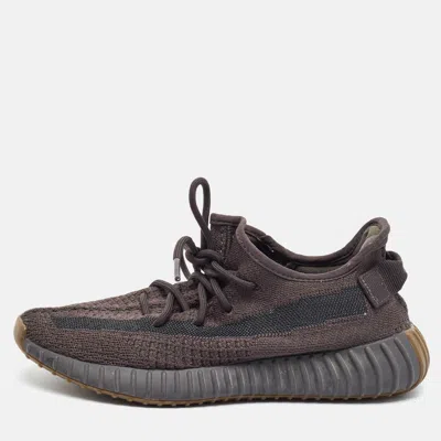 Pre-owned Yeezy X Adidas Boost 350 V2 Cinder Size 40.5 Dark Grey Knit Fabric Low Top Sneakers In Gray