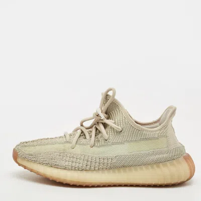 Pre-owned Yeezy X Adidas Boost 350 V2 Citrin (non-reflective) Size 39 1/3 Pale Green Knit Fabric Low Top Sneakers