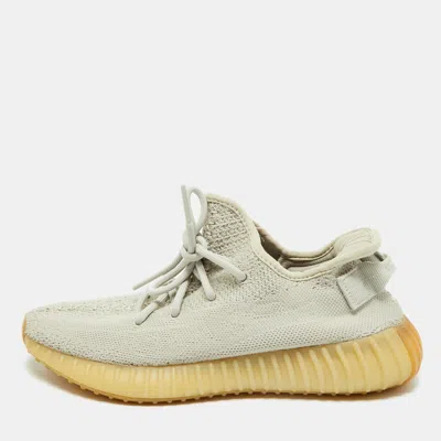 Pre-owned Yeezy X Adidas Boost 350 V2 Sesame Size 40 Grey Knit Fabric Low Top Sneakers In Gray