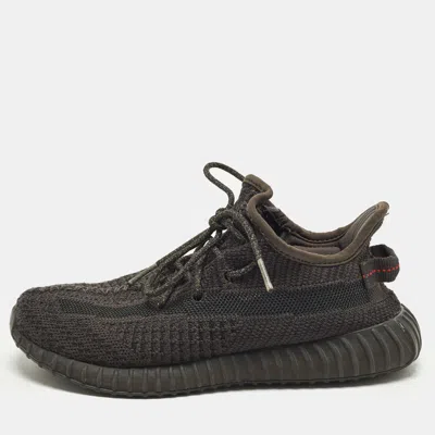 Pre-owned Yeezy X Adidas Boost 350 V2 Size 34 Grey Knit Fabric Low Top Sneakers In Gray