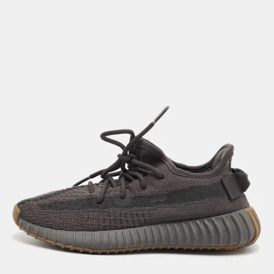 Pre-owned Yeezy X Adidas Boost 350 V2 Size 37.5 Dark Grey Knit Fabric Low Top Sneakers In Gray