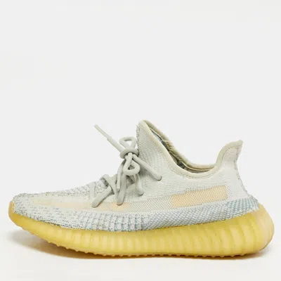 Pre-owned Yeezy X Adidas Boost 350 V2 Size 38 Blue Knit Fabric Cloud White (non-reflective) Low Top Sneakers