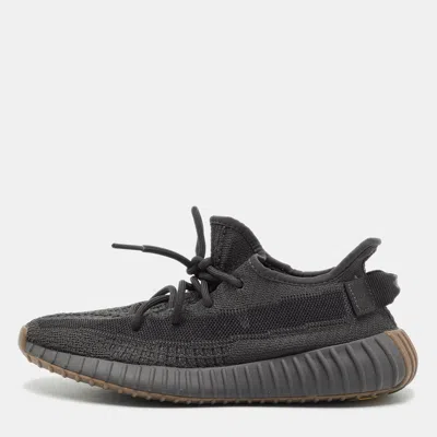 Pre-owned Yeezy X Adidas Boost 350 V2 Size 39.5 Dark Grey Knit Fabric Low Top Sneakers In Gray