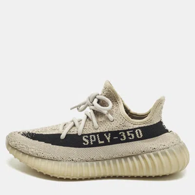 Pre-owned Yeezy X Adidas Boost 350 V2 Slate Size 40 Grey/black Knit Fabric Low Top Sneakers In Gray