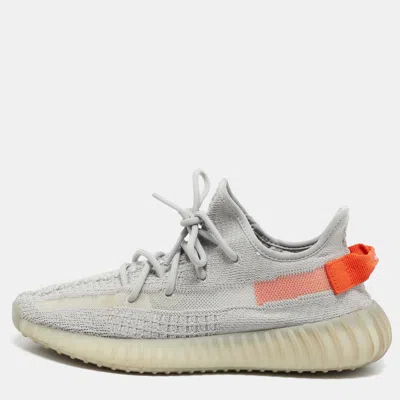 Pre-owned Yeezy X Adidas Boost 350 V2 Tail Light Size 40 Grey Knit Fabric Low Top Sneakers In Gray