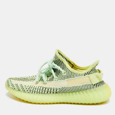 Pre-owned Yeezy X Adidas Boost 350 V2 Yeezreel Size 37.5 Noen Green Knit Fabric Low Top Sneakers