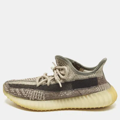 Pre-owned Yeezy X Adidas Boost 350 V2 Zyon Size 39 1/3 Beige/brown Knit Fabric Low Top Sneakers In Sand