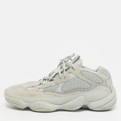 Pre-owned Yeezy X Adidas Boost 500 Salt Size 45 1/3 Mint Green Mesh And Suede Lace Up Sneakers