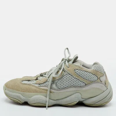 Pre-owned Yeezy X Adidas Boost 500 Size 40 2/3 Mint Green Leather Suede And Mesh Salt Lace Up Sneakers