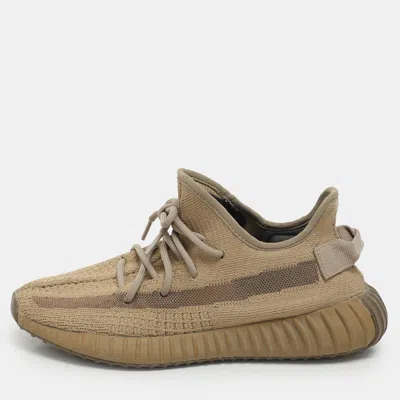 Pre-owned Yeezy X Adidas Brown Knit Fabric Boost 350 V2 Earth Sneakers Size 40 2/3