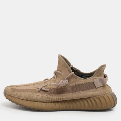 Pre-owned Yeezy X Adidas Brown Knit Fabric Boost 350 V2 Earth Sneakers Size 47 1/3