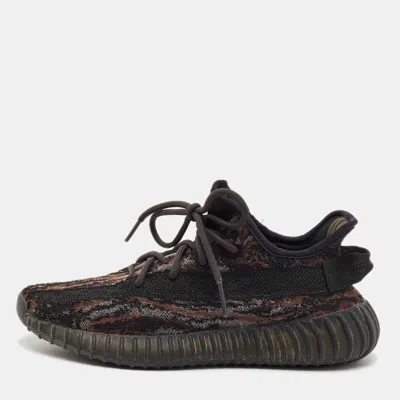 Pre-owned Yeezy X Adidas Brown Knit Fabric Boost 350 V2 Mx Rock Sneakers Size 40