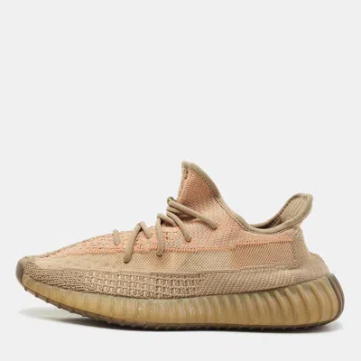 Pre-owned Yeezy X Adidas Brown Knit Fabric Boost 350 V2 Sand Taupe Sneakers Size 44 2/3