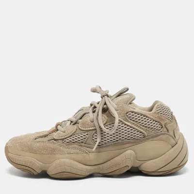 Pre-owned Yeezy X Adidas Brown Mesh And Suede 500 Taupe Light Sneakers Size 40 2/3
