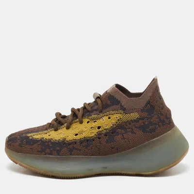 Pre-owned Yeezy X Adidas Brown/yellow Knit Fabric Boost 380 Lmnte Sneakers Size 37 1/3
