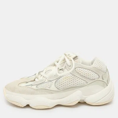 Pre-owned Yeezy X Adidas Cream Mesh And Suede Yeezy 500 'bone White' Low Top Sneakers Size 36