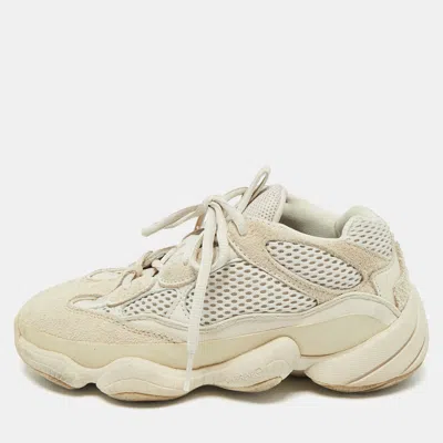 Pre-owned Yeezy X Adidas Cream Suede And Mesh 500 Blush Sneakers Size 36 2/3 In White