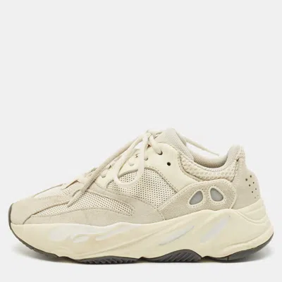 Pre-owned Yeezy X Adidas Cream Suede And Mesh Boost 700 Analog Sneakers Size 38 2/3 In White