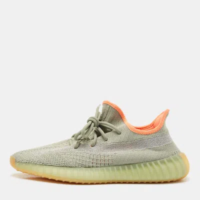 Pre-owned Yeezy X Adidas Green Knit Fabric Boost 350 V2 Desert Sage Sneakers Size 43 1/3