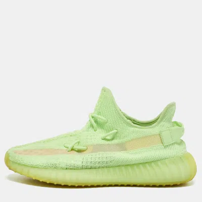 Pre-owned Yeezy X Adidas Green Knit Fabric Boost 350 V2 Glow Sneakers Size 43 1/3