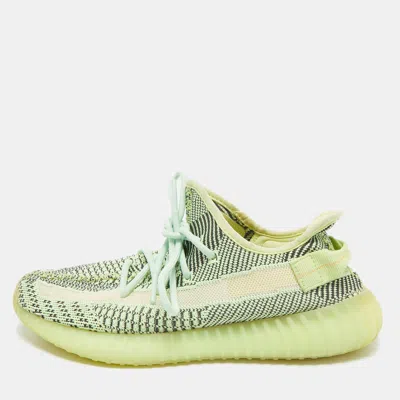Pre-owned Yeezy X Adidas Green Knit Fabric Boost 350 V2 Yeezreel Reflective Sneakers Size 41 1/3
