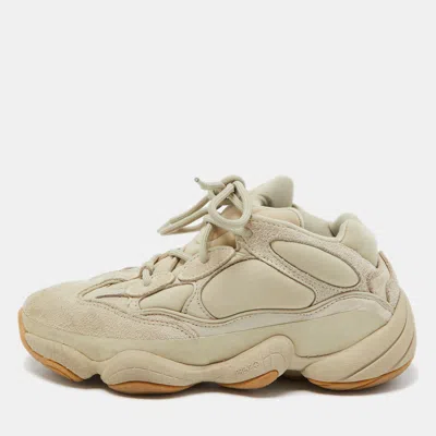 Pre-owned Yeezy X Adidas Green Suede And Neoprene Yeezy 500 Stone Sneakers Size 37 1/3