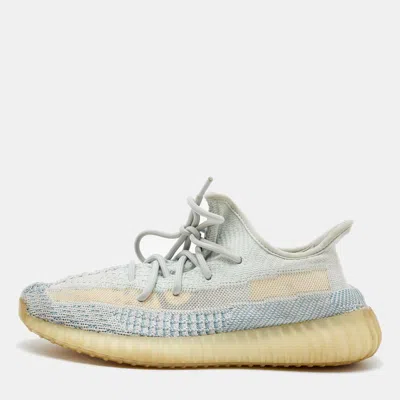 Pre-owned Yeezy X Adidas Green/white Knit Fabric Boost 350 V2 Cloud White Non-reflective Sneakers 41 1/2