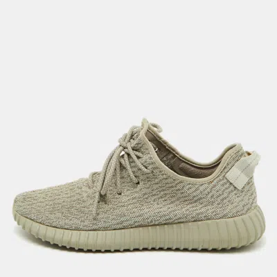 Pre-owned Yeezy X Adidas Grey Knit Fabric Boost 350 Moonrock Sneakers Size 46