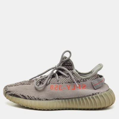 Pre-owned Yeezy X Adidas Grey Knit Fabric Boost 350 V2 Beluga 2.0 Sneakers Size 44 In Gray