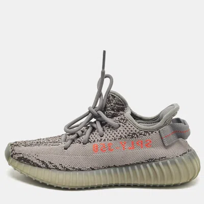 Pre-owned Yeezy X Adidas Grey Knit Fabric Boost 350 V2 Beluga Sneakers Size 37 1/3
