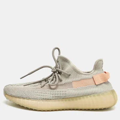 Pre-owned Yeezy X Adidas Grey Knit Fabric Boost 350 V2 True Form Sneakers Size 42 In Gray