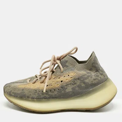 Pre-owned Yeezy X Adidas Grey Knit Fabric Boost 380 Mist Low Top Sneakers Size 38.5 In Gray