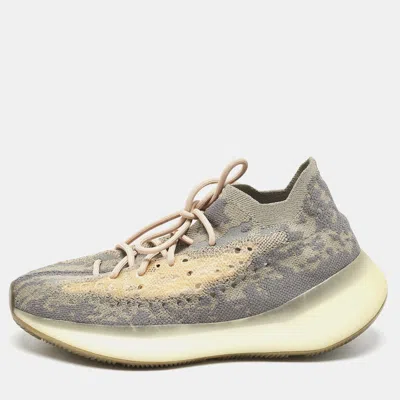 Pre-owned Yeezy X Adidas Grey Knit Fabric Boost 380 Mist Reflective Sneakers Size 43 1/3 In Gray