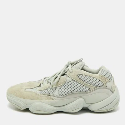 Pre-owned Yeezy X Adidas Grey Leather And Mesh 500 Salt Sneakers Size 46 2/3 In Gray