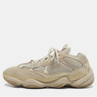Pre-owned Yeezy X Adidas Grey Mesh And Suede 500 Salt Sneakers Size 43 2/3