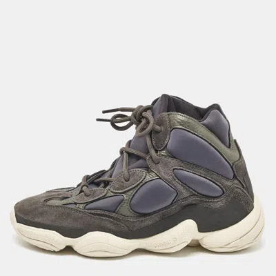 Pre-owned Yeezy X Adidas Grey Neoprene And Suede Yeezy 500 Slate High Top Sneakers Size 40